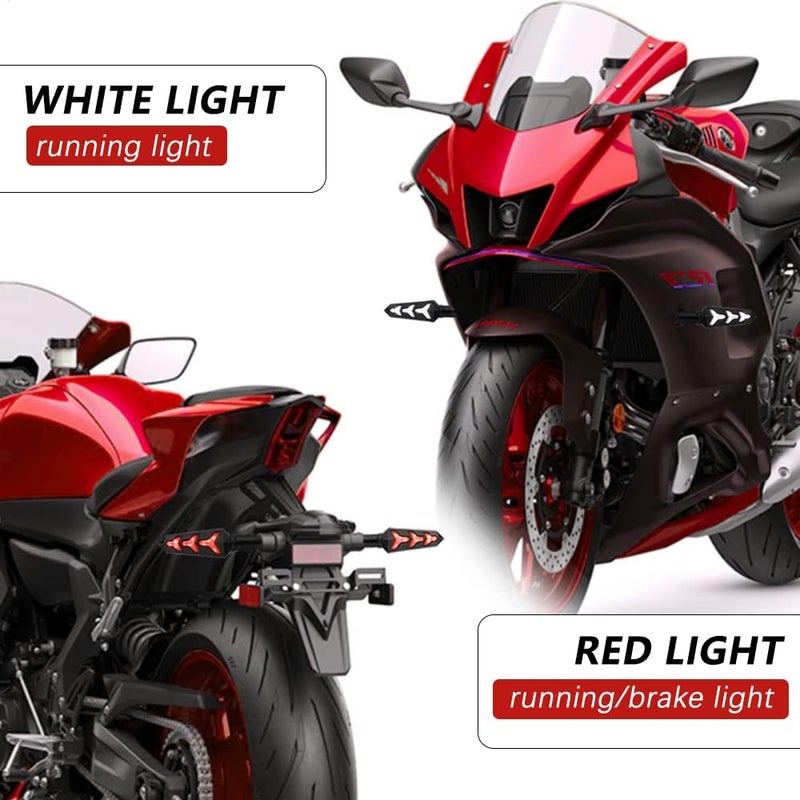 KICRY Sequential Turn Signal Motorcycle Blinkers LED Front Rear Flowing Indicators Daytime Running Light Universal Compatible with Harley Honda Kawasaki Suzuki Yamaha - Image 3